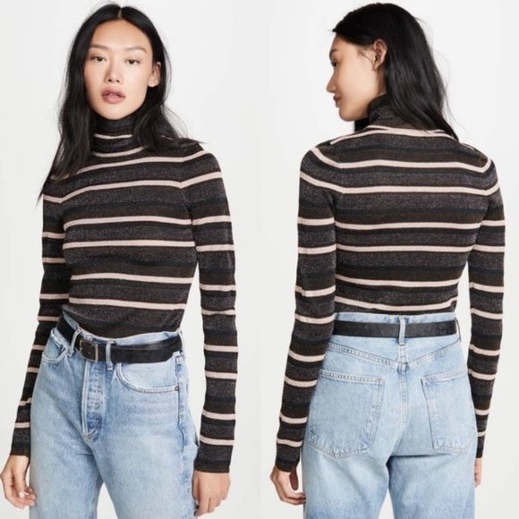 Ulla Johnson Sweaters - NWT Ulla Johnson Genie Striped Turtleneck Sweater in Charcoal